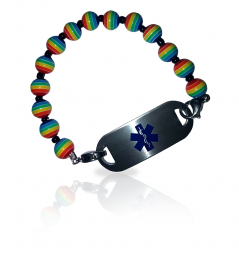 Gay Pride Rainbow Medical ID Alert Bracelet